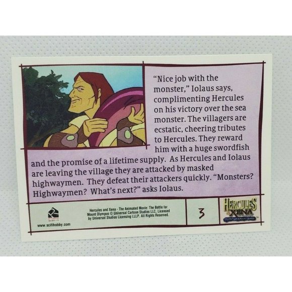 Hercules & Xena The Battle For Mount Olympus Animated Adventures Cards #1 #2 #3 - Picture 9 of 9